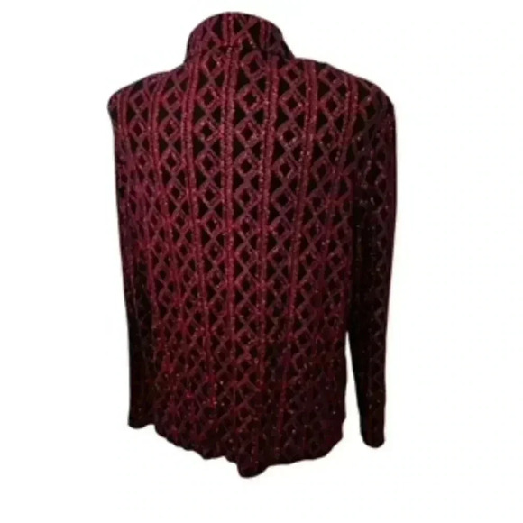 Vintage ONYX Nite Red Geometric Glitter Jacket Women’s Sz XL - Picture 4 of 12